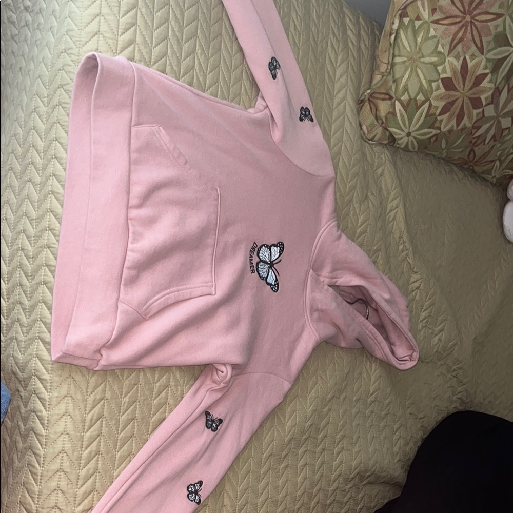 Casual Pink and Black Long-Sleeve Jacket with Emblem